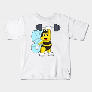 Bee Bodybuilding Barbell Kids T-Shirt